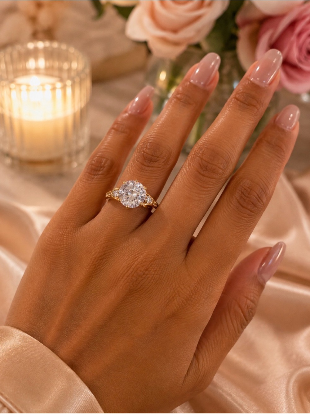 Gold Round-Cut Solitaire Ring - Gold